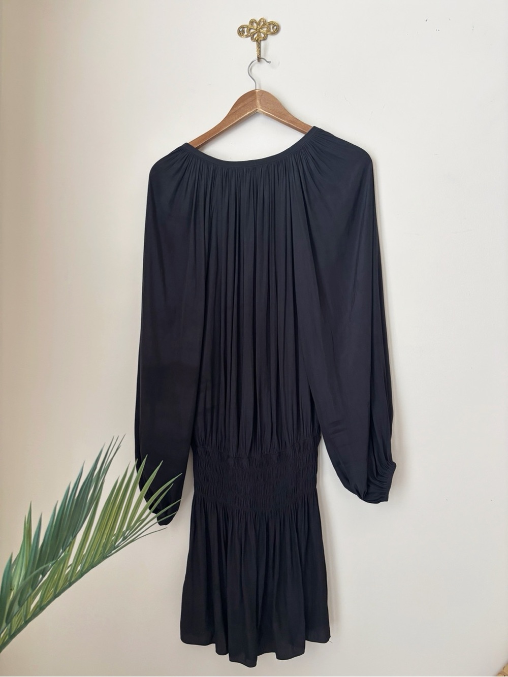 Ramy Brook Black Paris Long Sleeve Blouson Mini Dress Medium Minimalist - Picture 5 of 9